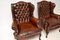 Vintage Leather Wing Back Armchairs, 1950s, Set of 2, Image 6