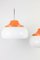 Acrylic Glass Pendants in Orange and White by Szarvasi, 1970s, Set of 2, Image 2