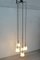Mid-Century Modern German Lobby Hanging Lamp in Chrome & Black Metal in the style of Quist Nagel 4