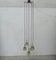 Mid-Century Modern German Lobby Hanging Lamp in Chrome & Black Metal in the style of Quist Nagel 5