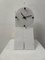 Horloge de Table en Métal Laqué Blanc de Gaspare, 1980s 4