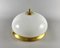 Vintage Ceiling Flush Mount Lamp with Opaline Glass Shade & Brass Fitting 2