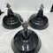 Industrial Italian Black Painted Metal Pendants, 1930s, Set of 3 3