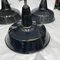 Industrial Italian Black Painted Metal Pendants, 1930s, Set of 3 9