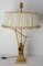 Mid-Century French Brass Table Lamp with Putti Reading in Front of a Harp, 1960s 2