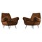 Italian Lounge Chairs in Velvet Mohair by Gigi Radice for Minotti, 1950, Set of 2 1