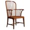 Danish Oak Windsor Armchair with Webbed Seat, 1950s 1