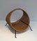 Log Holder in Black Lacquered Metal and Rattan, 1970s 1