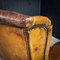 Vintage Cognac Sheep Leather Wingback Armchair 10