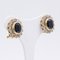 18 Karat Yellow Gold Earrings with Rosettes and Sapphires, 1950s-1960s, Set of 2 2