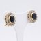 18 Karat Yellow Gold Earrings with Rosettes and Sapphires, 1950s-1960s, Set of 2, Image 2