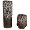 Set of Two Pottery Fat Lava Vases Crusty Brown-White attributed to Jopeko, Germany, 1970s, Set of 2, Image 1