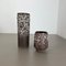 Set of Two Pottery Fat Lava Vases Crusty Brown-White attributed to Jopeko, Germany, 1970s, Set of 2 4