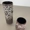 Set of Two Pottery Fat Lava Vases Crusty Brown-White attributed to Jopeko, Germany, 1970s, Set of 2, Image 15
