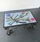 Tavolino da caffè in ferro e piastrelle floreali, Immagine 3