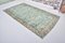 Vintage Turquoise Hand Knotted Oushak Rug 2