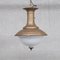 Brass & Opaline Large Pendant Lights, Set of 2 1