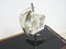 Lámpara de mesa de metal con luz triangular de vidrio con trípode, años 70, Imagen 4