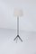 Swedish Modern Floor Lamp in Black Metal and Fabric, 1950s 3