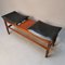 Wooden Bench with Leather Seats 3