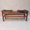 Wooden Bench with Leather Seats 1