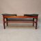 Wooden Bench with Leather Seats 7