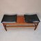 Wooden Bench with Leather Seats 4