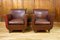 Vintage Art Deco Club Chairs in Patina Leather, 1940, Set of 2 4