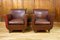 Vintage Art Deco Club Chairs in Patina Leather, 1940, Set of 2, Image 4