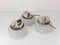 3-Ceiling Lights in Pressed White Glass with Molded Snails Motifs, Set of 3 7