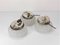 3-Ceiling Lights in Pressed White Glass with Molded Snails Motifs, Set of 3, Image 7