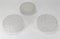 3-Ceiling Lights in Pressed White Glass with Molded Snails Motifs, Set of 3 1