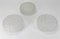 3 Deckenleuchten aus gepresstem Weißglas mit geformten Schneckenmotiven, 3 . Set 1