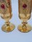 Caraffa e bicchieri dorati, anni '50, set di 12, Immagine 11
