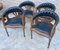 French Dining Armchairs in Leather and Walnut, 1950s, Set of 4, Image 3