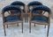 French Dining Armchairs in Leather and Walnut, 1950s, Set of 4 12