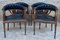 French Dining Armchairs in Leather and Walnut, 1950s, Set of 4 11