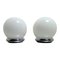 Table Lamps in Chrome and White Glass, Set of 2 1