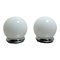 Table Lamps in Chrome and White Glass, Set of 2 5