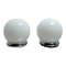 Table Lamps in Chrome and White Glass, Set of 2 9