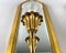 Vintage Mirrored Wall Sconces in Gilt Brass with Wooden Fixture from Deknudt, Belgium, Set of 2 7