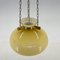 Glass & Brass Pendant Light, 1950s 8