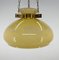 Glass & Brass Pendant Light, 1950s 3