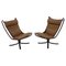 Falcon Lounge Chairs in Leather by Sigurd Ressell for Vatne Møbler, Norway, 1970s, Set of 2 1