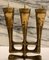 Austrian Brutalist Skeletal Brass 3-Candle Candleholder, 1950s 7