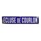 Large Enameled Ecluse de Courlon Sign 1