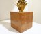 Large Mid-Century Palm Tree Table Lamp in Gold Metal, 1970s 11