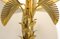 Large Mid-Century Palm Tree Table Lamp in Gold Metal, 1970s 5