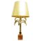 Large Mid-Century Palm Tree Table Lamp in Gold Metal, 1970s 1