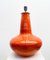 Mid-Century Modern Rot Orange Keramik Tischlampe, Belgien, 1960er 8